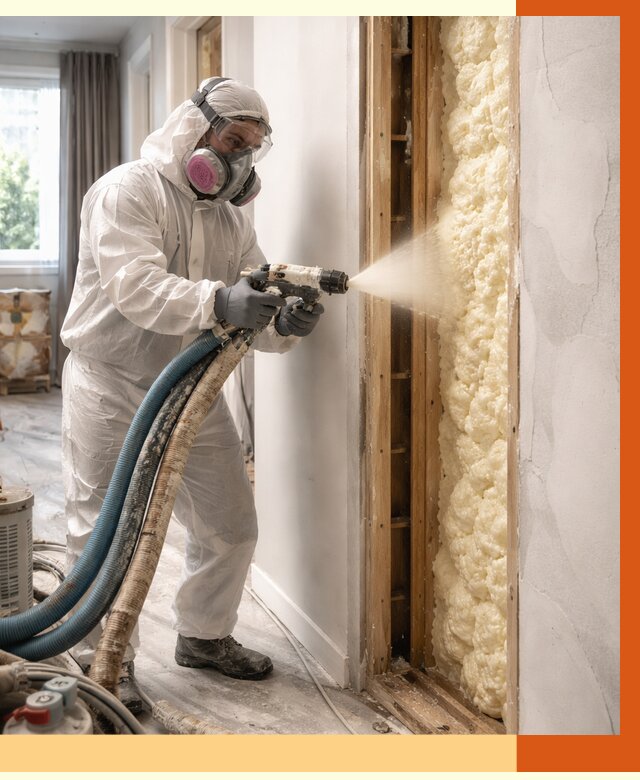 Межстеновое утепление ППУ в железнодорожном от 2820 руб/м2 — межстенное утепление под ключ | ТепломастерЖлз