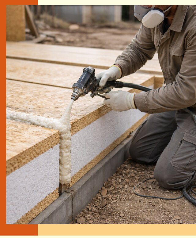 Утепление СИП-панелей пенополиуретаном (ППУ) в железнодорожном